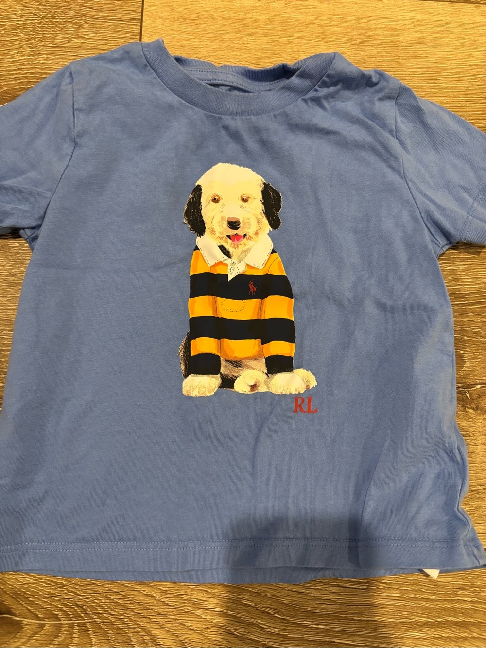 Polo by Ralph Lauren Blue Kids Tee with Puppy Graphic